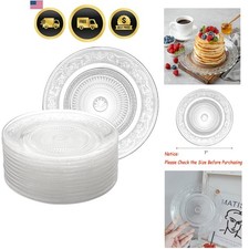 12 Pack Glass Salad Plates, 7 Inches Small Glass Dessert Plates Fruit Plate A...