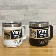 YETI Tumbler Mug 10oz White Black Set