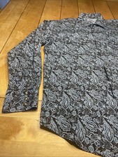 Panhandle Slim Pearl Snap Shirt Sawtooth Mens Large Paisley Print Blue/Brown