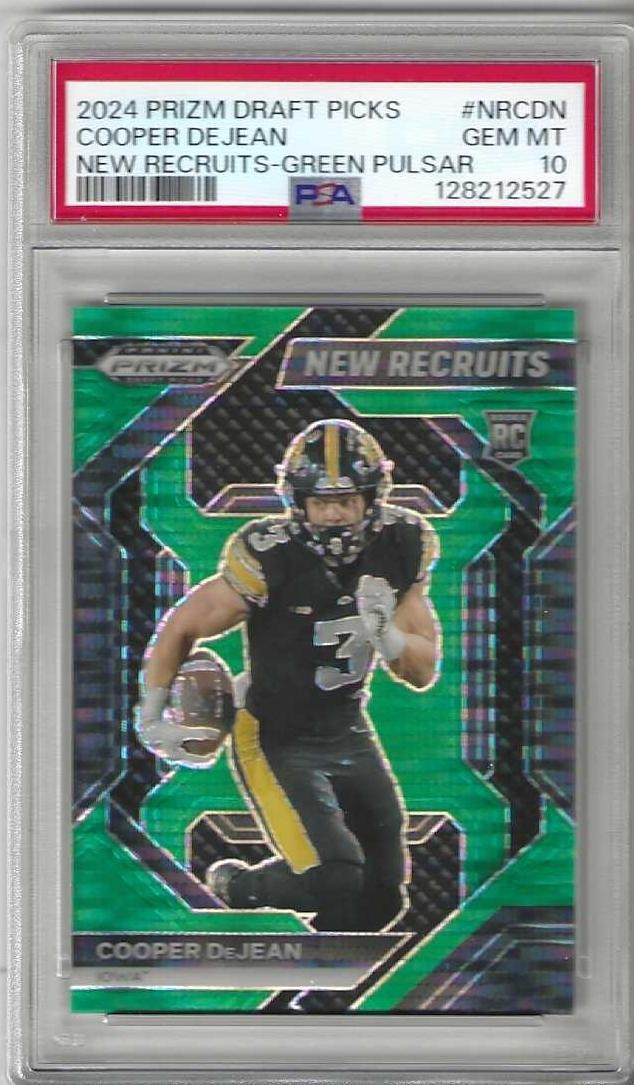 Cooper DeJean Panini Prizm Draft Picks New Recruits #NRCDN Green Pulsar
