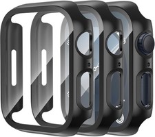 3-Pack Case with Tempered Glass Screen Protector for Apple Watch 44mm Ultra-Thin