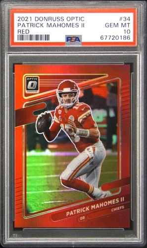 2021 PANINI DONRUSS OPTIC RED #34 PATRICK MAHOMES II 61/99 PSA 10