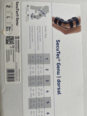 Bauerfeind SecuTec Genu Dorsal Knieorthese Größe 2 Links Blau