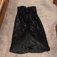 City Chic Black Sequin Strapless Shimmer Dress SIZE 18