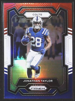 2023 Panini Prizm Jonathan Taylor Red White & Blue Prizm #127 Indianapolis Colts