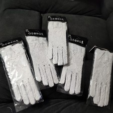 Kids Girls Size Flower Lace Bow Princess Pageant Gloves 7-14 Lot Of 5