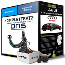 Für AUDI A3 Sportback Typ 8YA Anhängerkupplung abnehmbar +eSatz 13pol 19- AHK