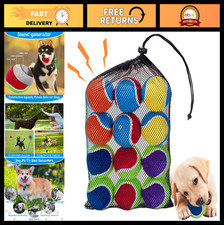 Durable Squeaky Tennis Balls for Dogs - 12 Pack, 2.5'' Non-Toxic Dog Toys, Mesh