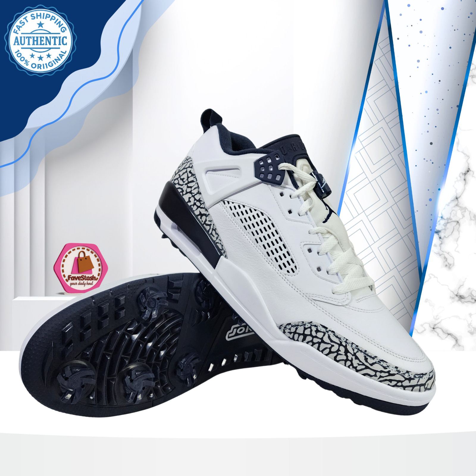 2026 Nike Air Jordan Spizike G Golf Shoes White Obsidian HQ4365-101 Mens Size 11