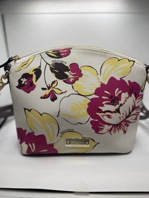 NWOT Brahmin RARE Mini Duxbury Dahlia Floral Crossbody Bag Leather Floral
