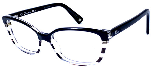 CHRISTIAN DIOR CD3233 DTA Italy Black/Clear Stripe Eyeglasses Frame 52-15-140