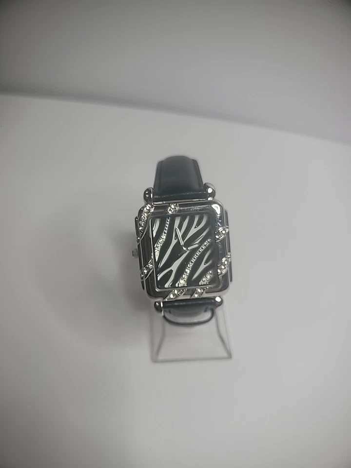 Reloj Pulsera Mujer Vintage Estampado Animal Cebra Negro Blanco Bling Banda Negra Foto 3 de 4