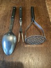 VTG Ekco Forge Flint Stainless Kitchen Utensils - Set of 3 - Spoon, fork, masher — photo 6