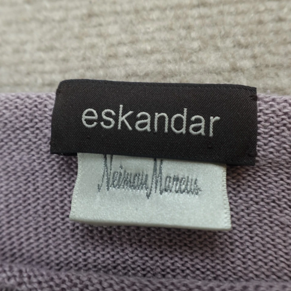 Suéter Eskandar para mujer talla única púrpura lavanda 100 % lino Escocia Foto 2 de 4