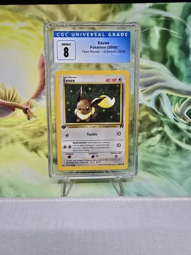 2000 Pokemon Team Rocket 1st Edition #55 Eevee CGC 8 NM mint+ TCG