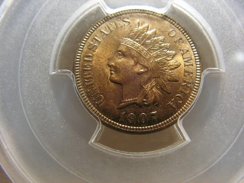 1907 Indian Head Cent. PCGS MS 63 RB.