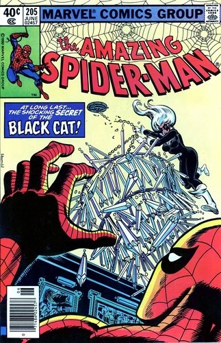 The Amazing Spider-Man #205 (Marvel Comics June 1980)-Black Cat App-NM-WHITE PGS