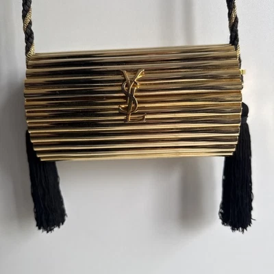 Yves Saint Laurent OPIUM YSL Damen-Handtasche Clutch aus Messing 1980 VINTAGE - Bild 1 von 4