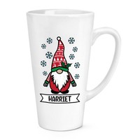 Personalisiert Gonk Gnome Rot Santa Festliche Weihnachten 483Ml Groß Latte Tasse