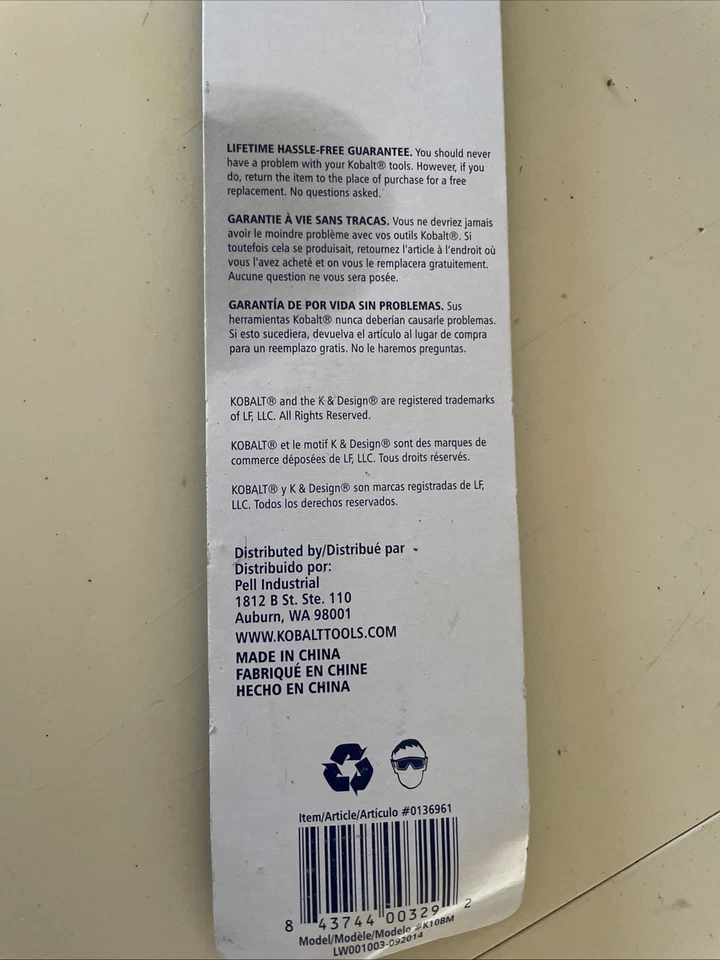 Kobalt 10 Inch Mill File #0136961 New In Package - Image 4 of 4