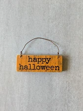 Happy Halloween Slat Hanging Sign, Primatives by Kathy