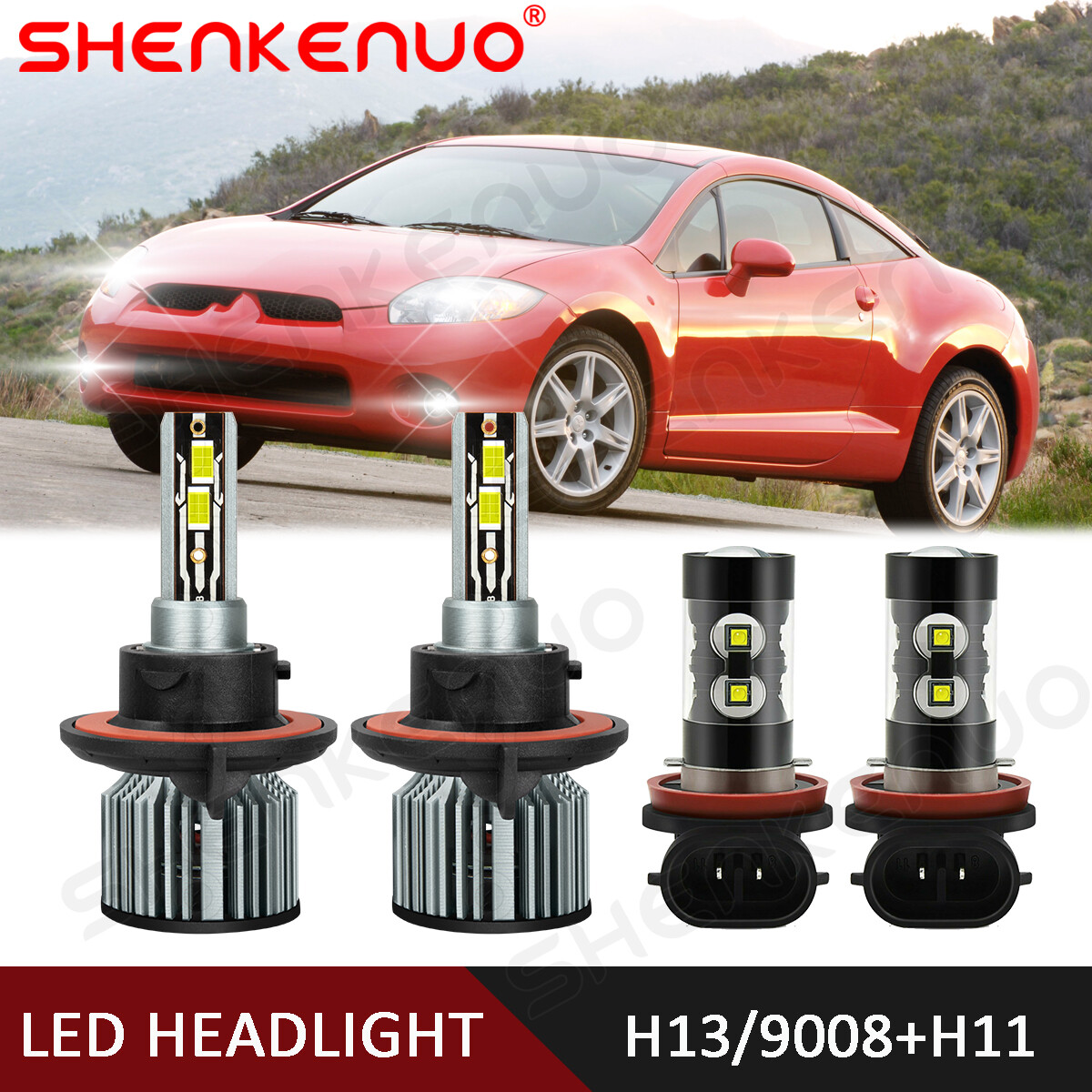 RXTSQI for Nissan Versa 2007-2012 - H4 H11 LED Headlight Bulbs Hi-Lo RXTSQI for Nissan Versa 2007-2012 - H4 H11 LED Headlight Bulbs Hi-Lo