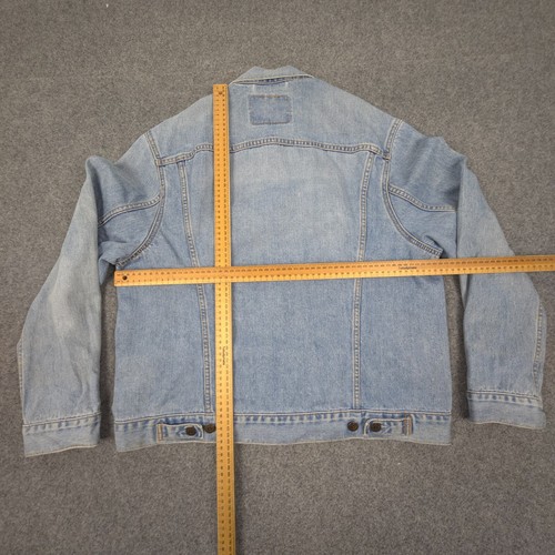 Vintage Levis Jacket Mens LARGE Blue Denim 70550-04 Trucker Biker Winter Size L - Picture 7 of 10