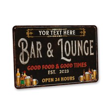 Custom Bar Lounge Sign Bar and Lounge Metal Sign Gift For Dad 108122002152
