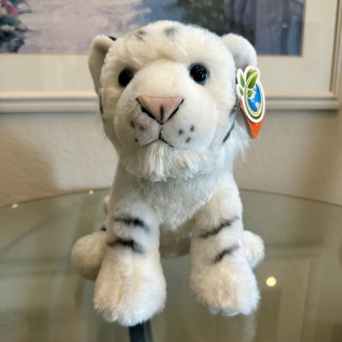Wild Republic Baby White Tiger Cub Plush 12” Stuffed Animal Blue Eyes - Picture 3 of 11