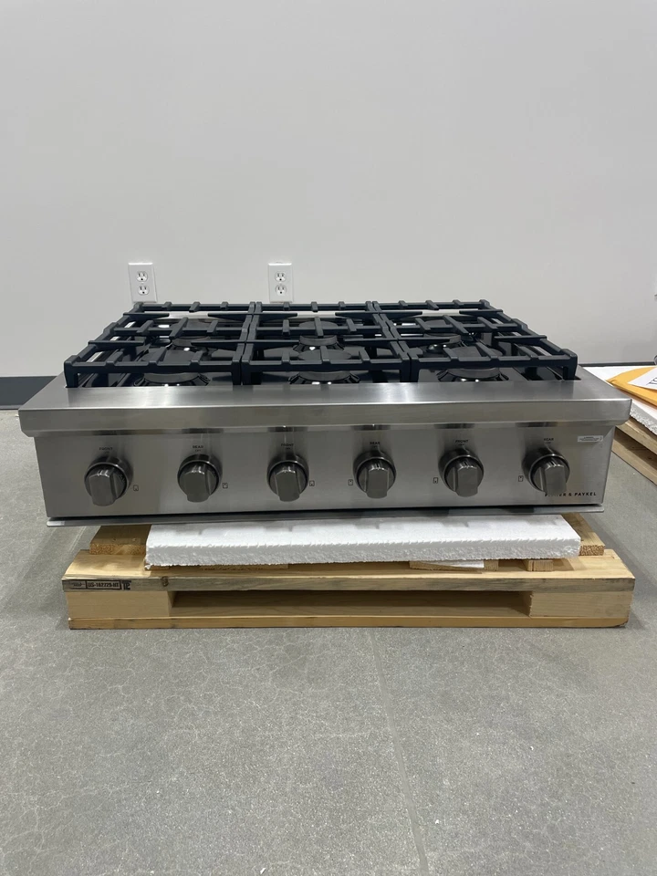 Fisher & Paykel CPV3366N cocina de gas de 36 pulgadas con 6 quemadores de flujo doble NG Foto 2 de 4