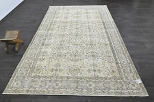 Oushak Turkish Vintage Rug 6x10 Kilim Rug Anatolian Handmade Boho Decor BEIGE