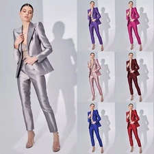 Silk Satin Women Suits Wedding Party Prom Woman Wear for Banquet Ladies Outfits