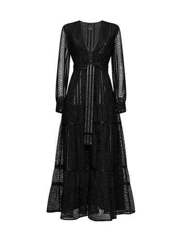 chinese dress ladies Ozias Halter Semi Sheer Knit Maxi Dress / Deep Purple | Meshki