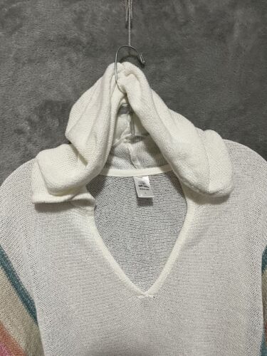 Buc-ees Pullover Hoodie Sweater Shirt Large Off White Pink Green Stripe Casual - Picture 4 of 6