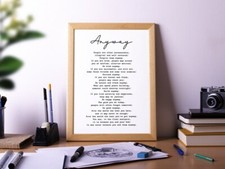 Anyway by Mother Teresa , Religious Wall Art D cor, Classroom Poster Print