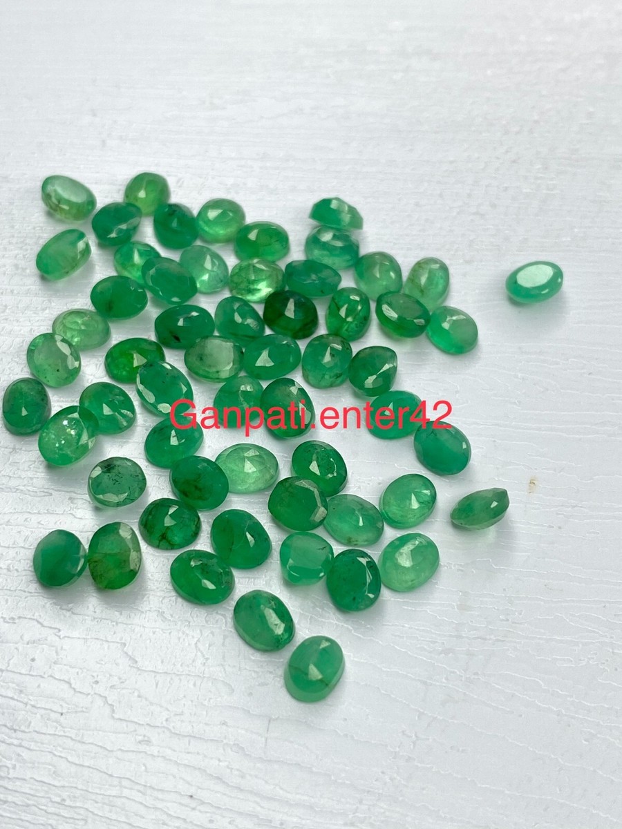 Emerald Loose Gemstone Faceted Oval Cut 5x4 MM Natural Calibrated