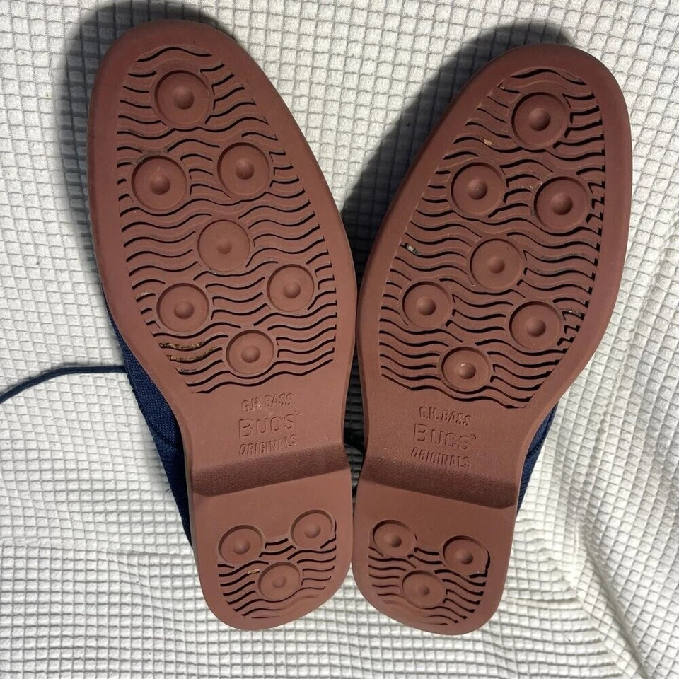 G.H. Bajo Bucs Originales Pasadena Puntera Lisa Tejido Derby En Azul Marino 11 M BAX2B921 Foto 4 de 4