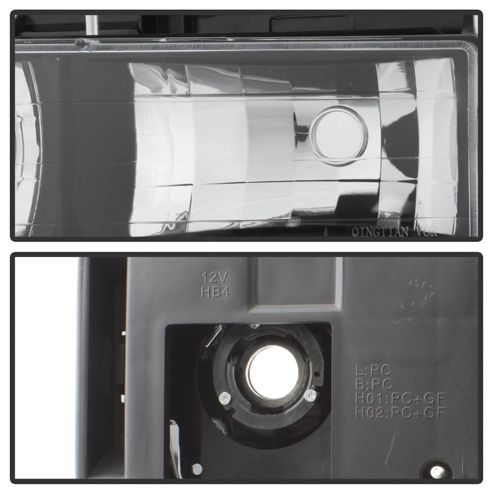 Faros suburban negros GMC C/K Sierra Yukon 1994-1998 + parachoques + lámparas de esquina Foto 4 de 4