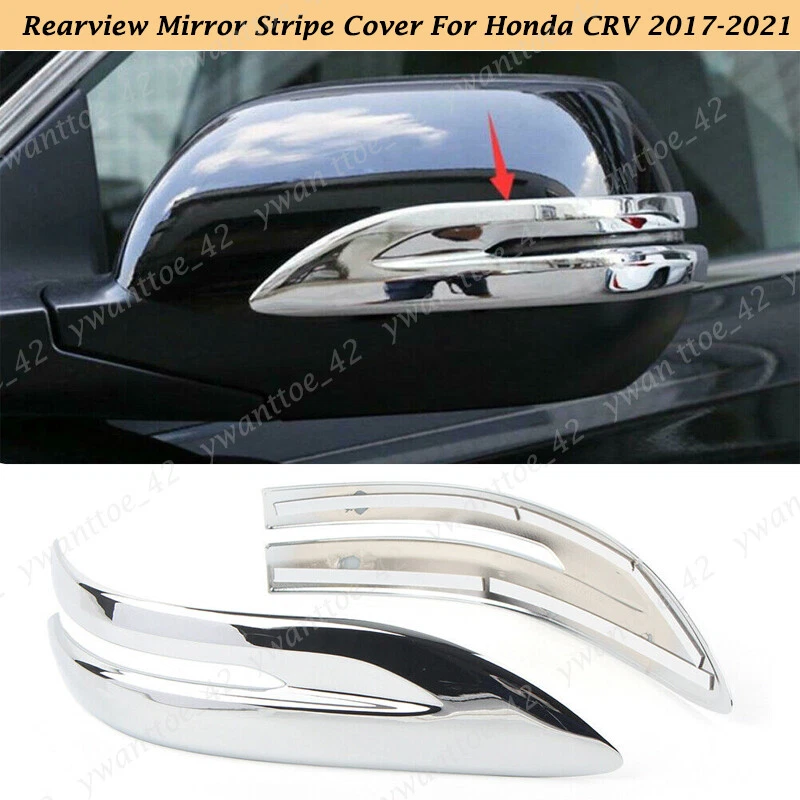 Cubierta a rayas del espejo retrovisor lateral cromado para Honda CR-V CRV 2017 2018-2021 Foto 3 de 4