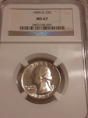 1969-D Washington Quarter Graded NGC MS67