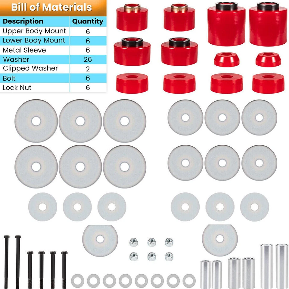 4.4123R Body Cab Mount Bushing Kit Set For Ford F150 F250 F350 2WD/4WD 1980-1998 - Image 4 of 4