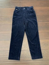 VTG Lauren Ralph Lauren Women's Navy Blue Velvet Straight Leg Stretch Pants Sz 8