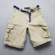 Abercrombie  Fitch Cargo Shorts Youth Large Tan Pockets Belt Boys
