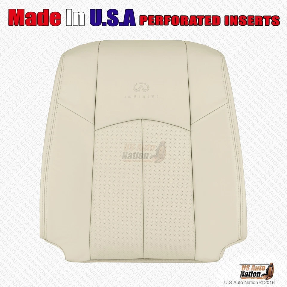 2011 2012 For Infiniti G25 Driver Side Bottom & Top Perforated Leather Cover Tan - Image 4 of 4