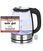 Glas-Wasserkocher 1,7 Liter Emerio WK-119988 Schnurlos 2200 Watt Edelstahl