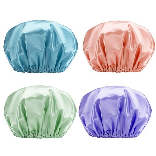 4 Pcs Küche Kochen Hut Bad Haar Hut Dauerwelle Haar Hut Satin Dusche Hut