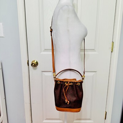 ETRO CANVAS AND LEATHER SIGNATURE PAISLEY CROSSBODY BUCKET