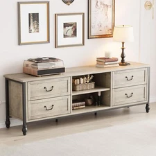 TV Stand for TVs up to 70" with Drawers Shelves Entertainment Center Console US