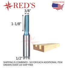 Tideway Carbide IND LC01020608 3/8" X 1-1/8" Straight 1/2" shank router bit