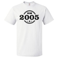 21st Birthday Gift For 21 Year Old Established 2005 T Shirt